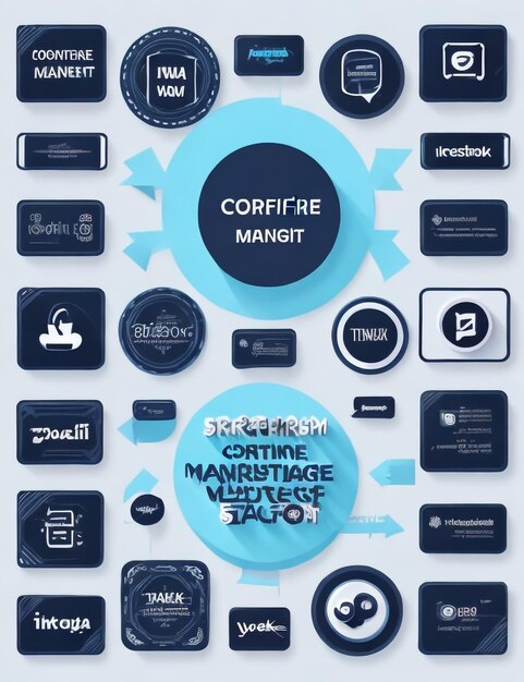 Foto soluzione di strategia di gestione fotografica aziendale gratuita concetto di branding