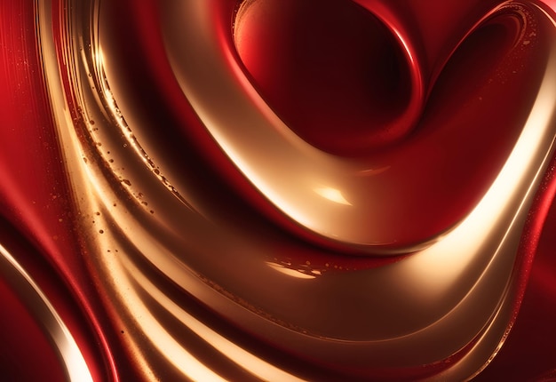 Free photo creative abstract wavy effects color curves flow red gold