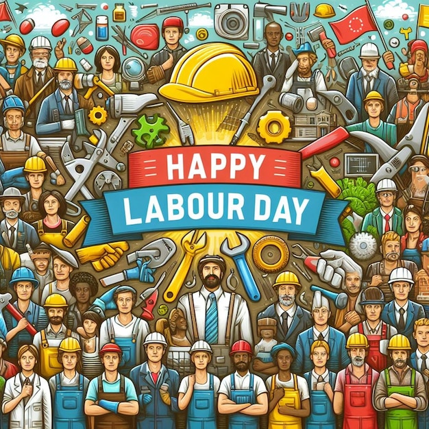 Free photo creative labor day banner composition