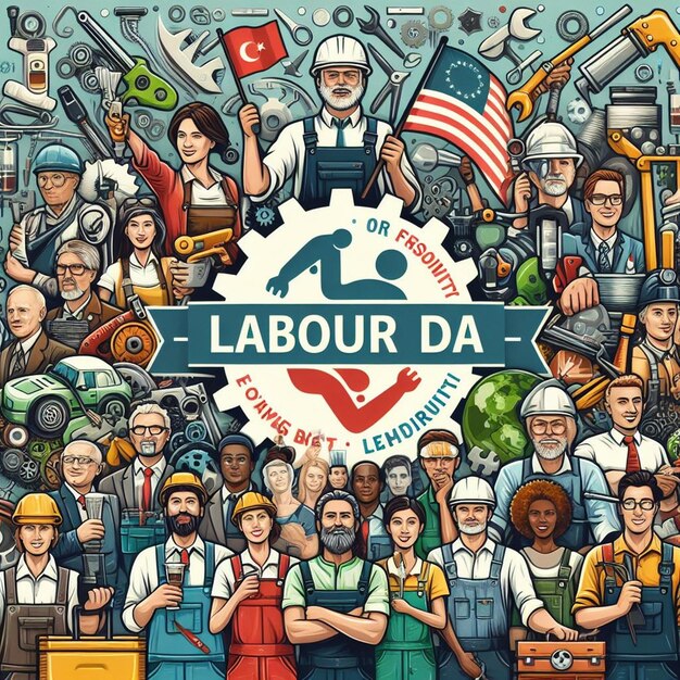 Free photo creative labor day banner composition