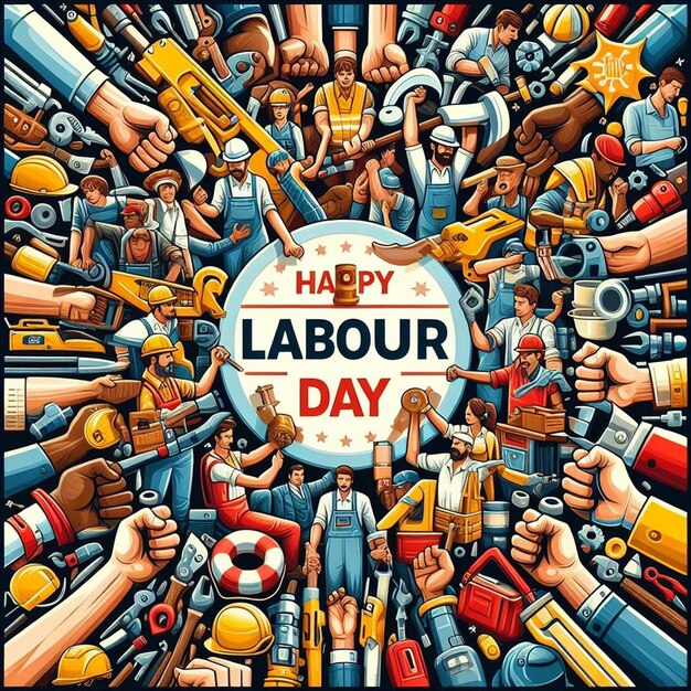 Photo free photo creative labor day banner composition