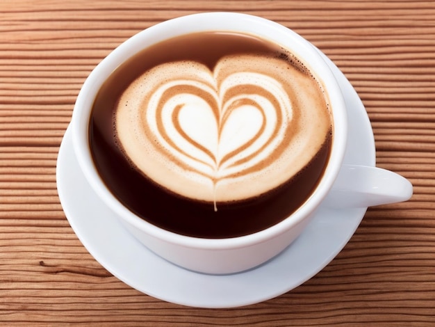 描かれたハートのコーヒー カップの無料写真