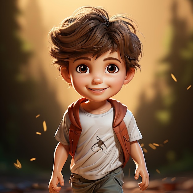 Photo free photo cute 3d boy avatar character