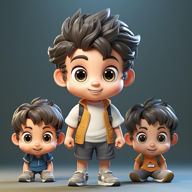 Free Photo cute 3d boy avatar character