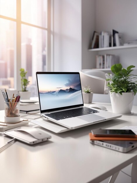 The free photo desk concept looks great outside of the laptop