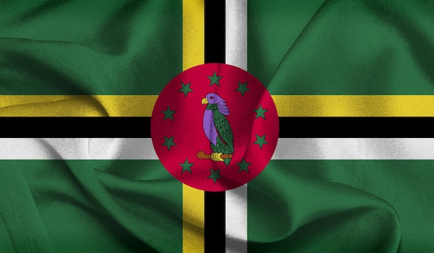 Free photo of Dominica flag with fabric texture