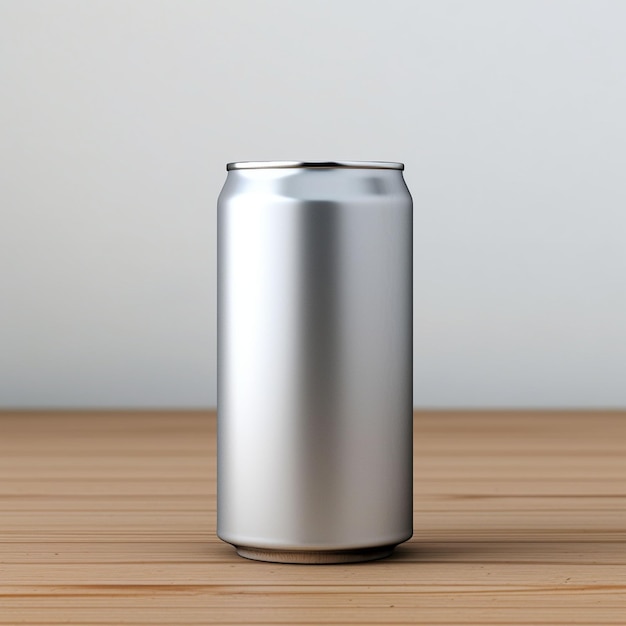 Free photo empty beverage aluminum can with design