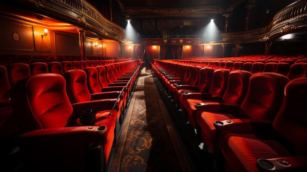 Photo free photo empty red cinema chairs