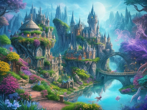 Free photo of fantastic magical world through art