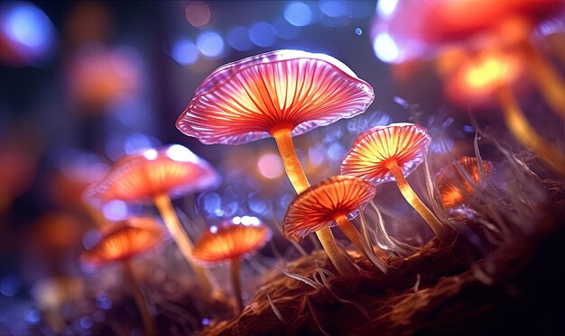 Free Photo fantasy mushrooms jungle background