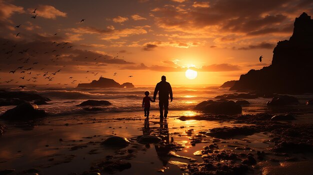 a free photo of father son on beach