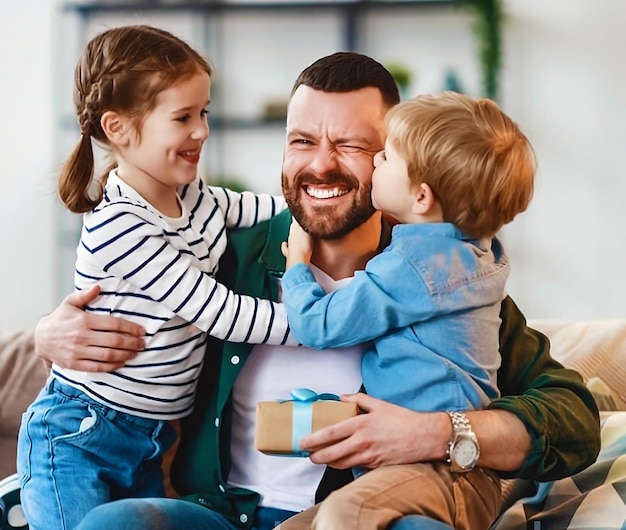 Free photo of father son and daughter having a good time