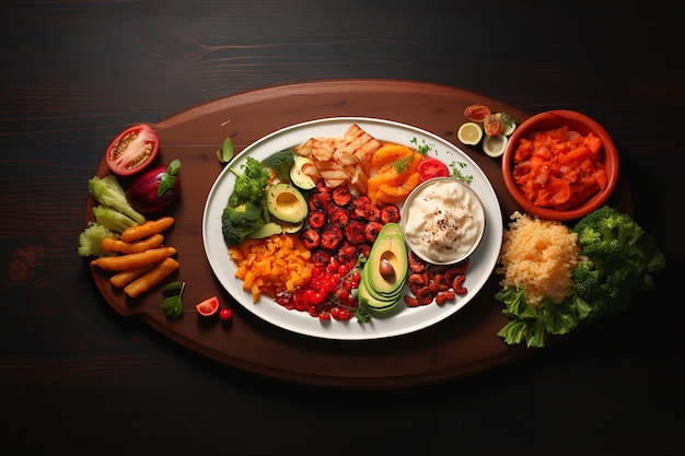 Free photo flat lay assortment with delicious brazilian food