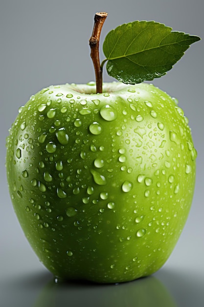 free photo of fresh green apple on white background