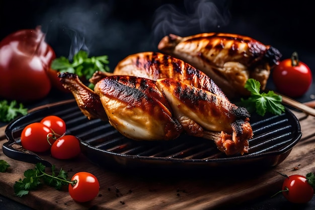 Free photo fresh grill bbq chicken