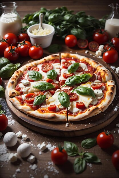 Free photo freshly Italian pizza with mozzarella cheese gelly generative ai