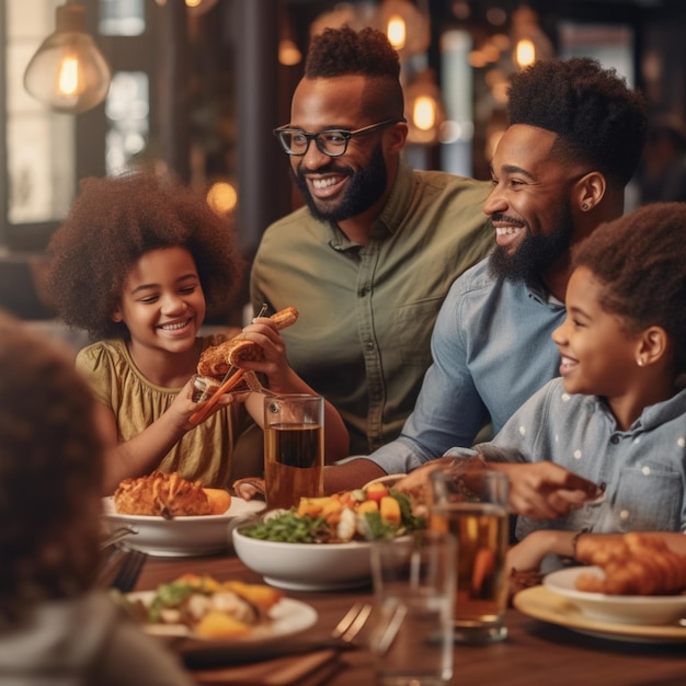 Free photo friends laughing while taking a selfie at a diner party