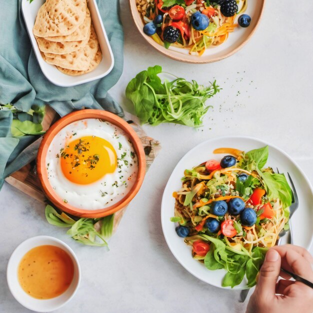 Free photo a front view breakfast table with eggs buns cheese and fresh juice in the restaurant duri