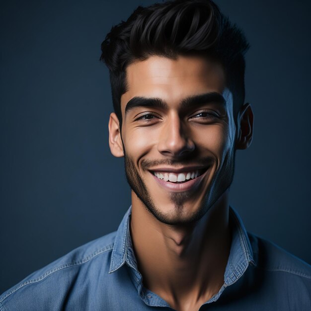 Free photo front view of young male in red sweater on black wall