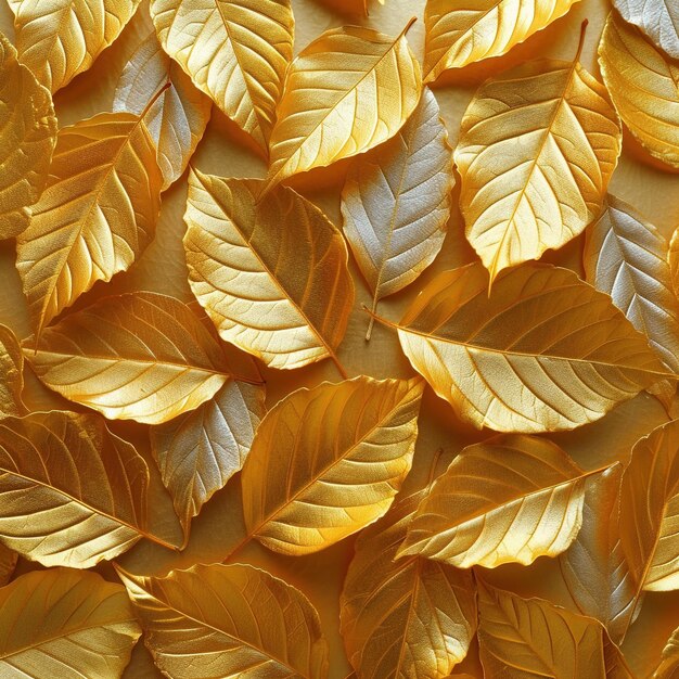 Photo free photo golden leaf seamless pattern