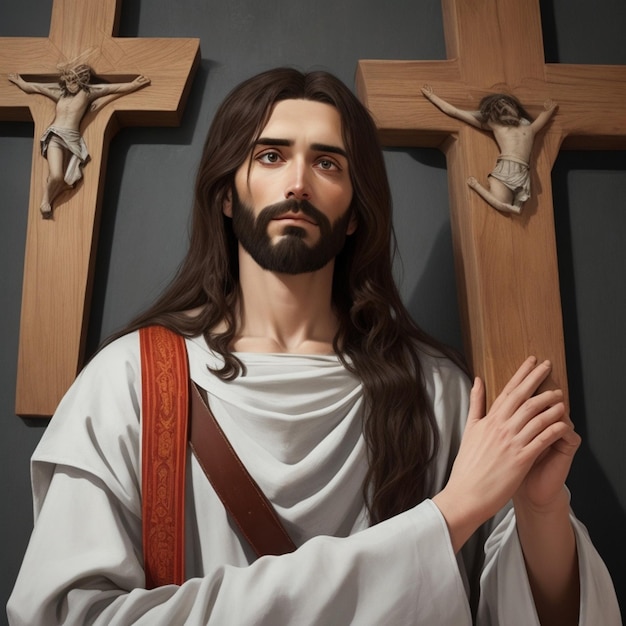 Free photo good friday background with jesus christ and cross