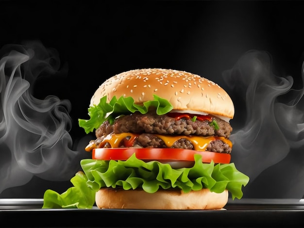 Free photo grilled cheeseburger generated by AI
