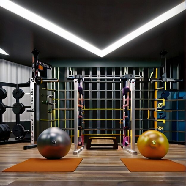Photo free photo of gym equipment perfectly ordered fitness items