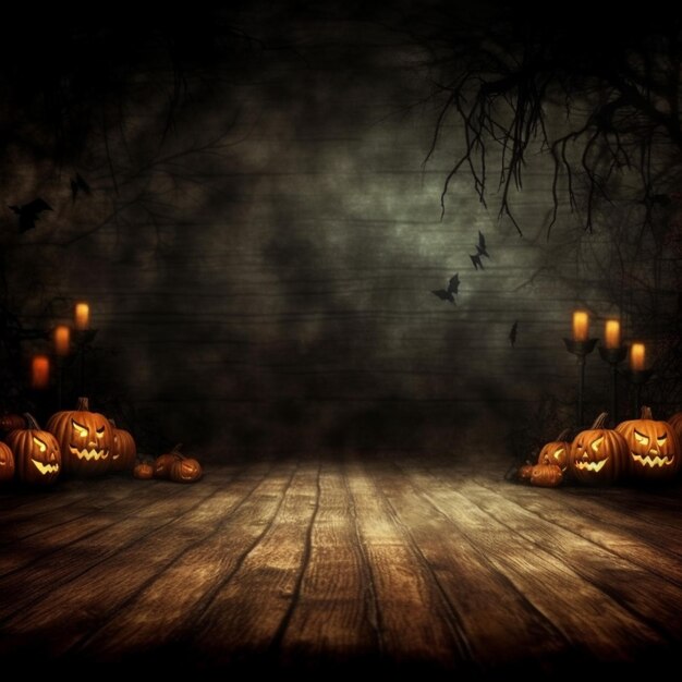 Free photo halloween wallpaper with evil pumpkins