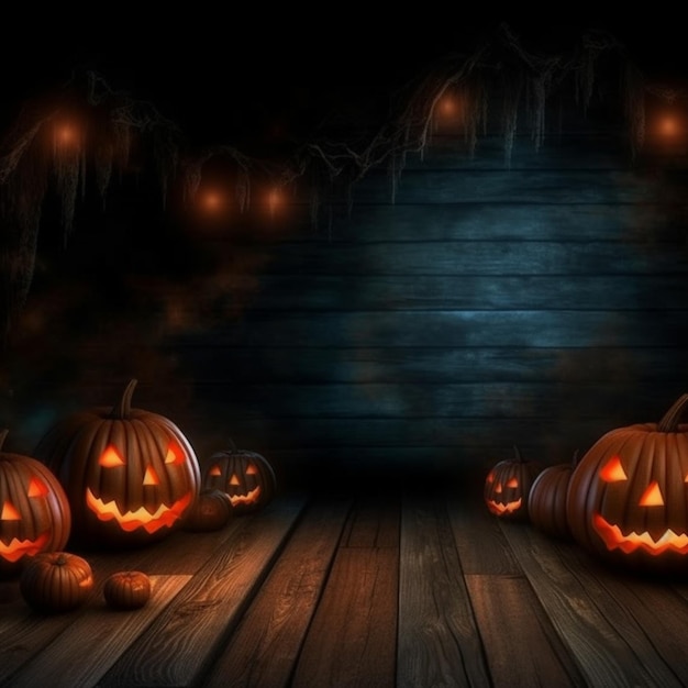 Free photo halloween wallpaper with evil pumpkins