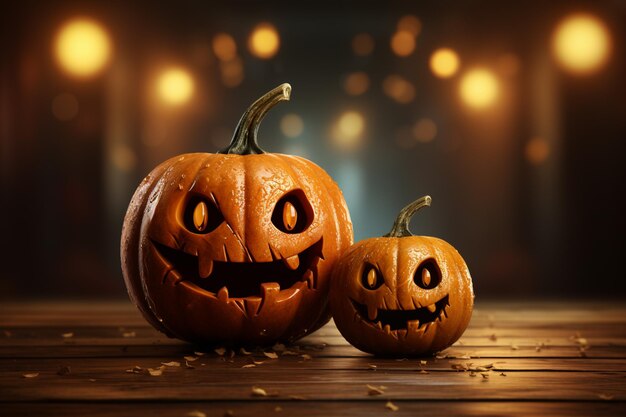 Free photo halloween wallpaper with evil pumpkins