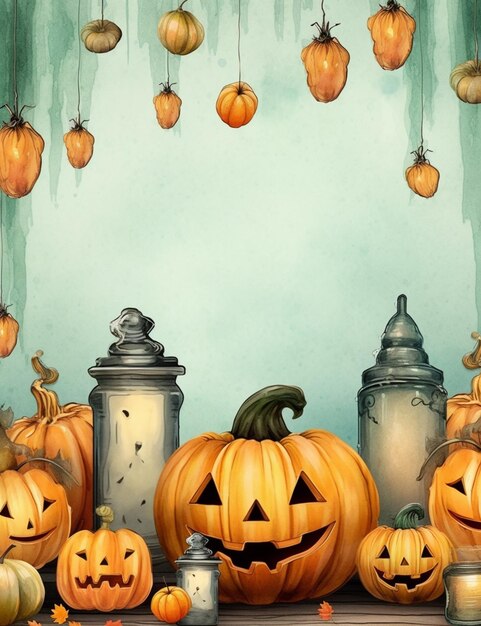 Free photo halloween wallpaper with evil pumpkins