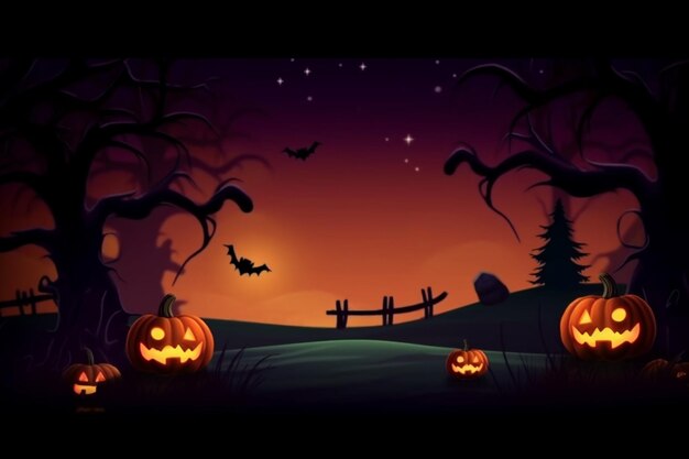 Бесплатные фото Хэллоуин обои с злыми тыквами