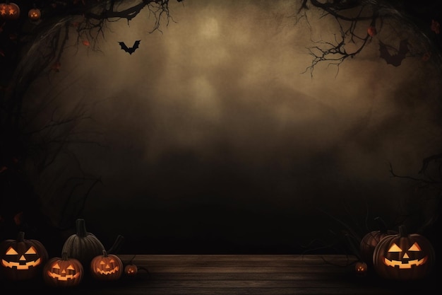 Free photo halloween wallpaper with evil pumpkins