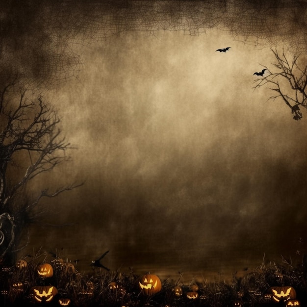 Free photo halloween wallpaper with evil pumpkins