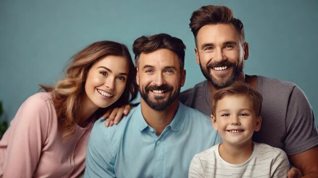 Photo free photo the happy family with little child looking at camera