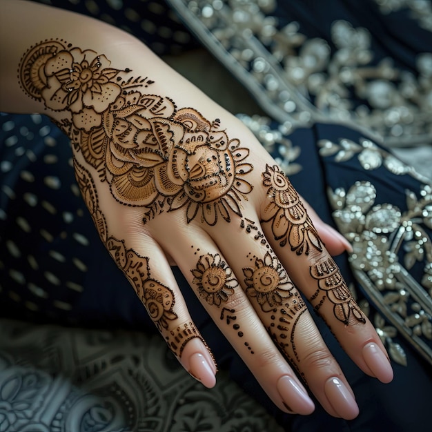 Free Photo henna mehendi design Indian pakistani Asian bridel Indian and Arabic mehndi design