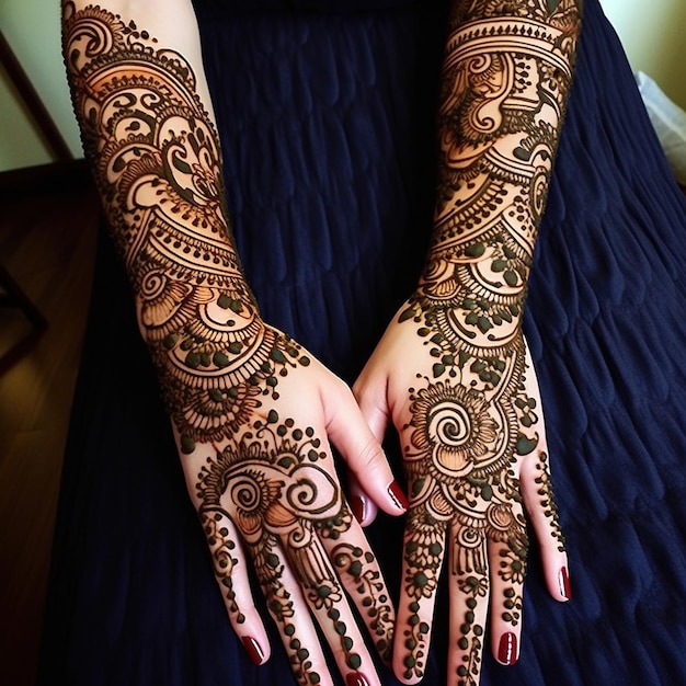 Free Photo henna mehendi design Indian pakistani Asian bridel Indian and Arabic mehndi design