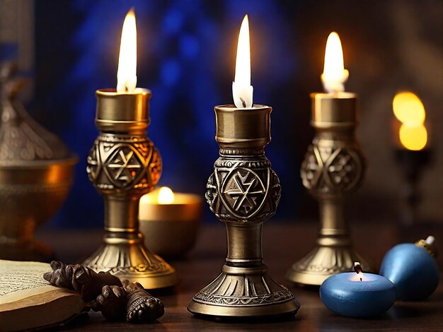 Free photo holy hanukkah candlestick holder