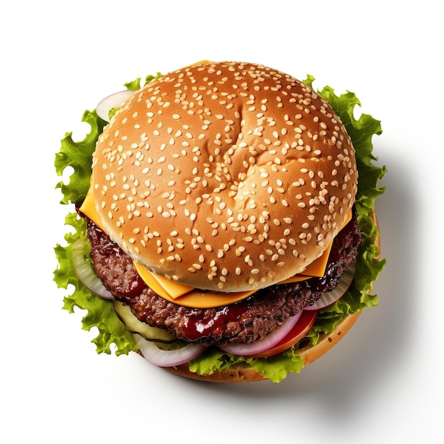 Photo free photo humburger cheese burger on white background