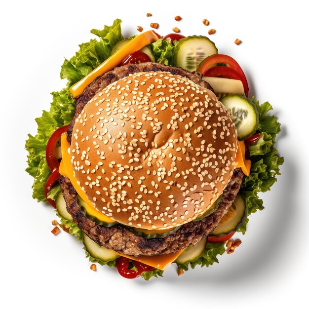 Free Photo humburger cheese burger on white background