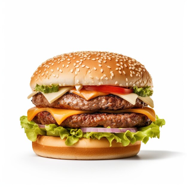 Free Photo humburger cheese burger on white background