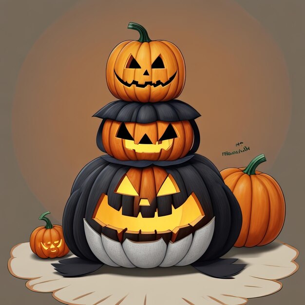 Free photo An Illustration of a Charming Pumpkin