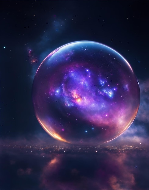 Free photo of an illustration of the universe inside a bubble