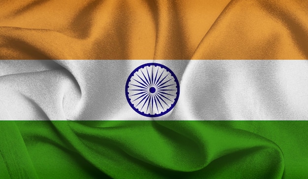 Free photo of India flag with fabric texture