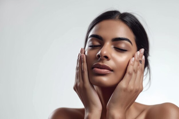 free photo indian model skincare and makeup close up portrait