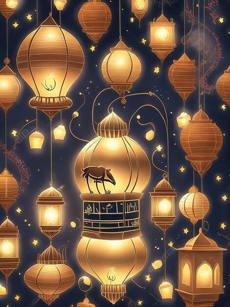 Photo free photo islamic ramadan kareem eid mubarak royal elegant lamp and mosque holy gate