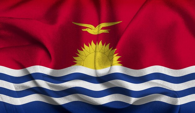 Photo free photo of kiribati flag with fabric texture