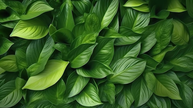 Фото Листья абстрактной зеленой темной текстуры природа фон тропический лист созданное ai изображение бесплатно