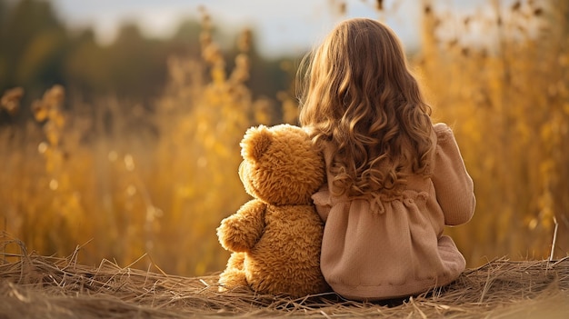 Free photo little girl sitting backwards with brow