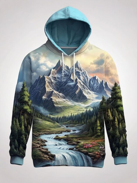 Free photo majestic mountain landscape hoodie design t shirt